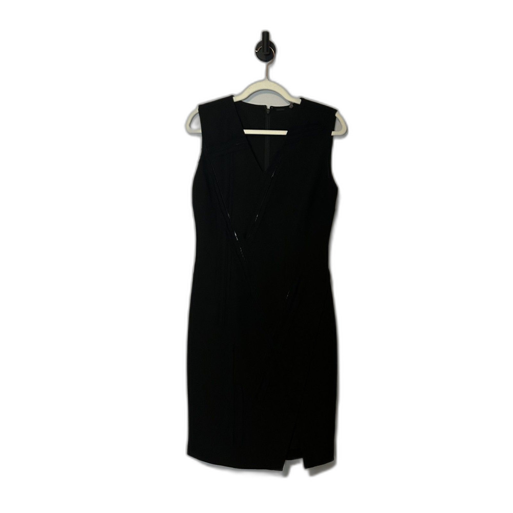 Elie Tahari Womens Sheath Dress Size 6 Black Knee-length V-neck Sleeveless
